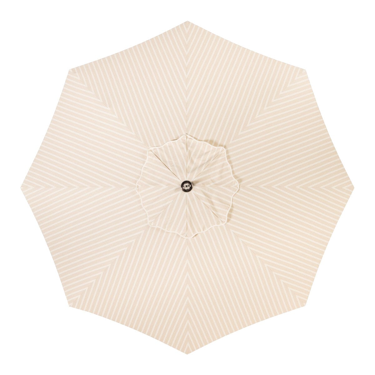 The Resort Market Umbrella in Monaco Natural Stripe | 10' Transfer Teak Frame Resort Market Umbrella Business & Pleasure Co. 