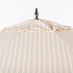The Resort Market Umbrella in Monaco Natural Stripe | 10' Transfer Teak Frame Resort Market Umbrella Business & Pleasure Co. 