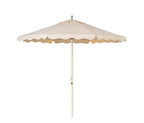 The Resort Market Umbrella in Monaco Natural Stripe | Antique White Frame Resort Market Bundle Business & Pleasure Co. 8' 
