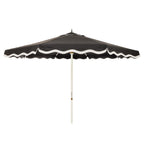 The Resort Market Umbrella in Rivie Black | 12' Antique White Frame Bundle Business & Pleasure Co. 