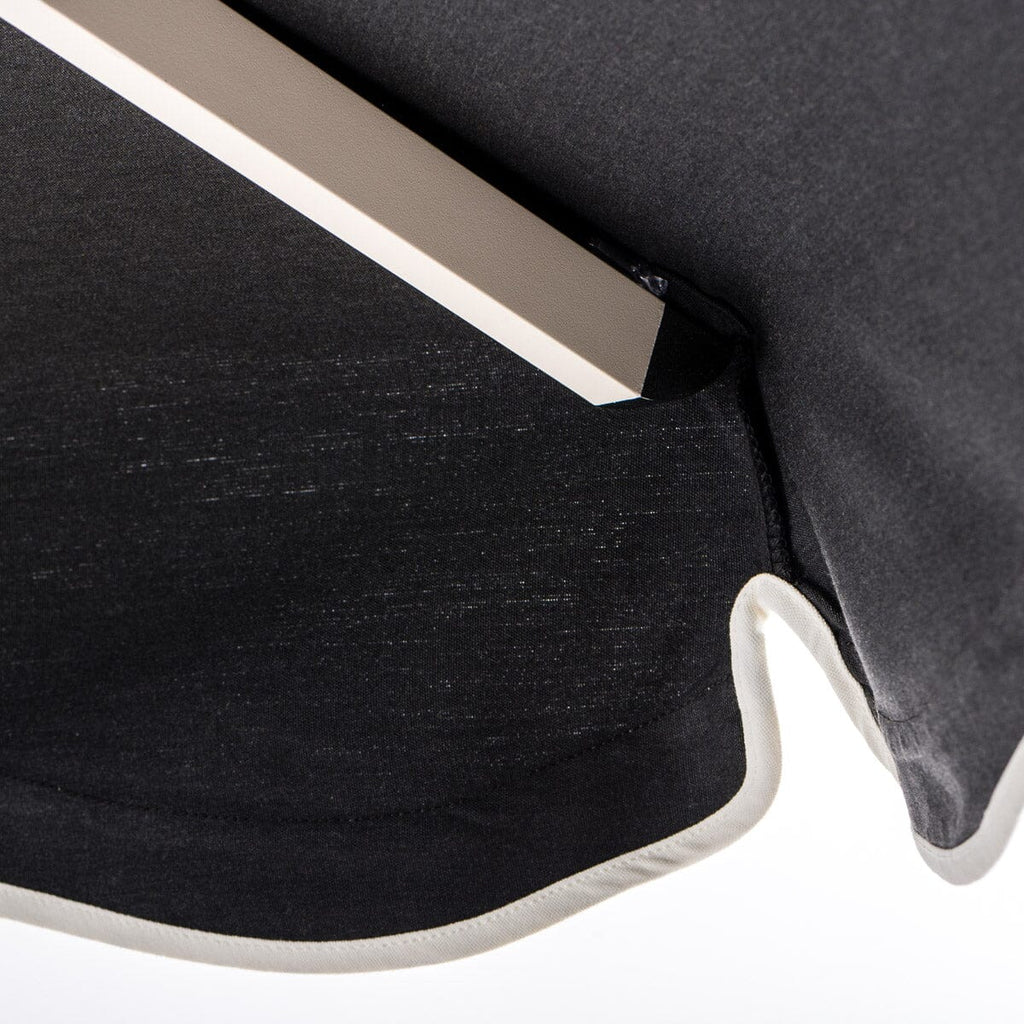 The Resort Market Umbrella in Rivie Black | 12' Antique White Frame Bundle Business & Pleasure Co. 