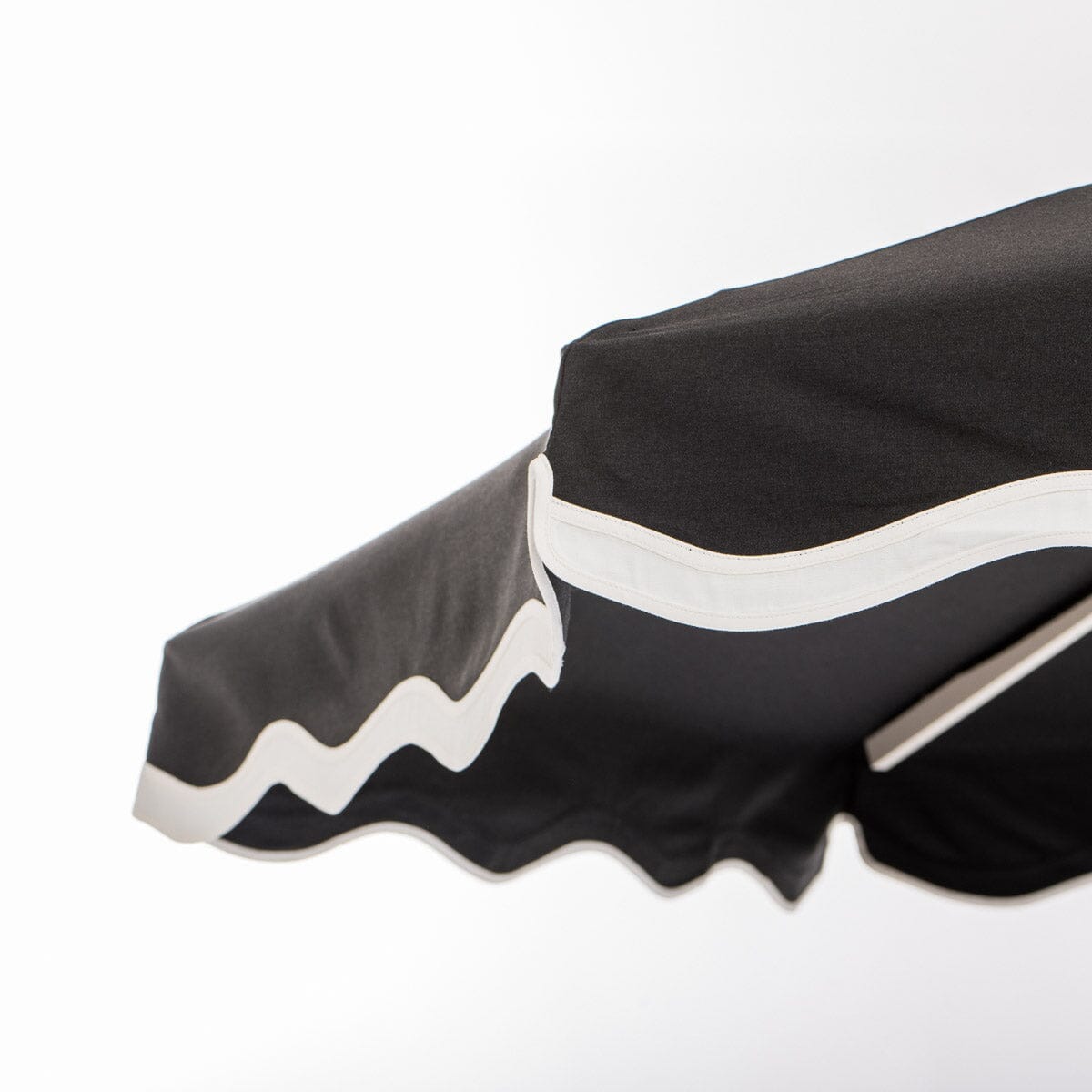 The Resort Market Umbrella in Rivie Black | 8' Antique White Frame Bundle Business & Pleasure Co. 