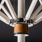 The Resort Market Umbrella in Rivie Black | 8' Antique White Frame Bundle Business & Pleasure Co. 