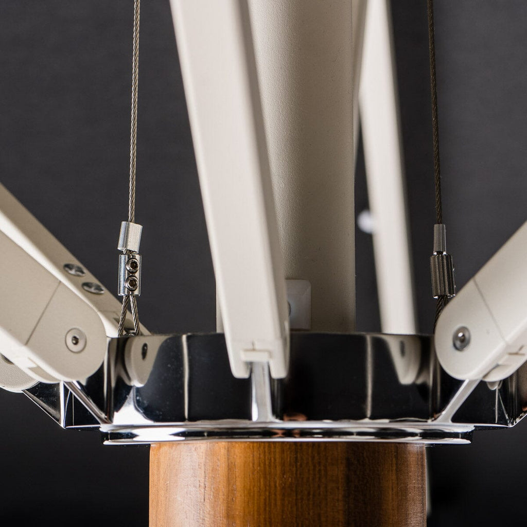 The Resort Market Umbrella in Rivie Black | 8' Antique White Frame Bundle Business & Pleasure Co. 