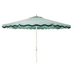 The Resort Market Umbrella in Rivie Green | 12' Antique White Frame Bundle Business & Pleasure Co. 