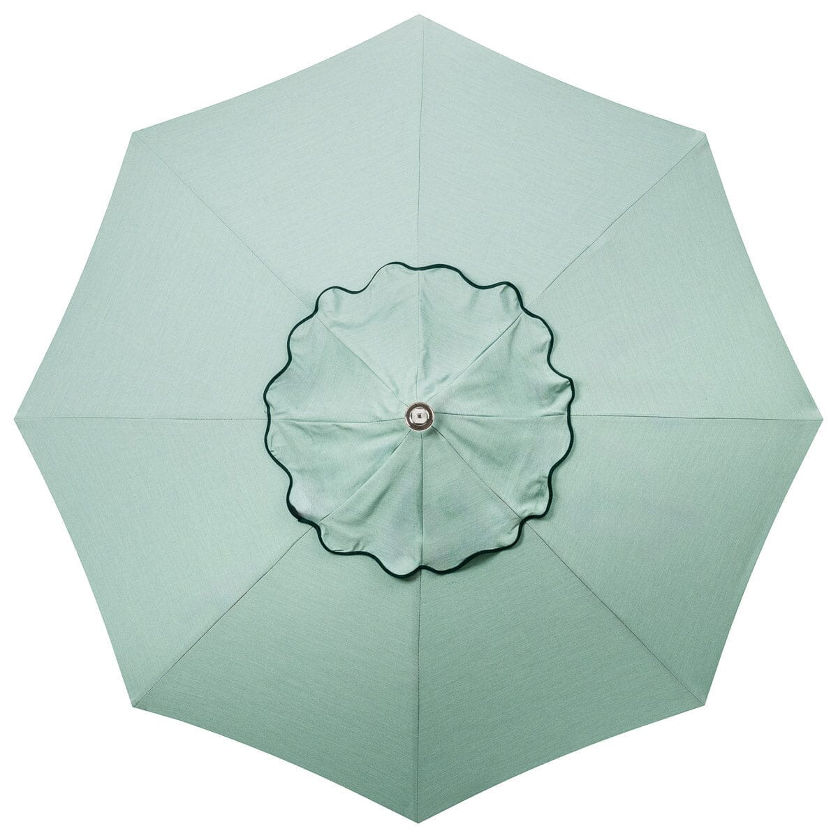 The Resort Market Umbrella in Rivie Green | 12' Antique White Frame Bundle Business & Pleasure Co. 