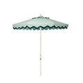 The Resort Market Umbrella in Rivie Green | 8' Antique White Frame Bundle Business & Pleasure Co. 