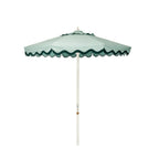 The Resort Market Umbrella in Rivie Green | 8' Antique White Frame Bundle Business & Pleasure Co. 