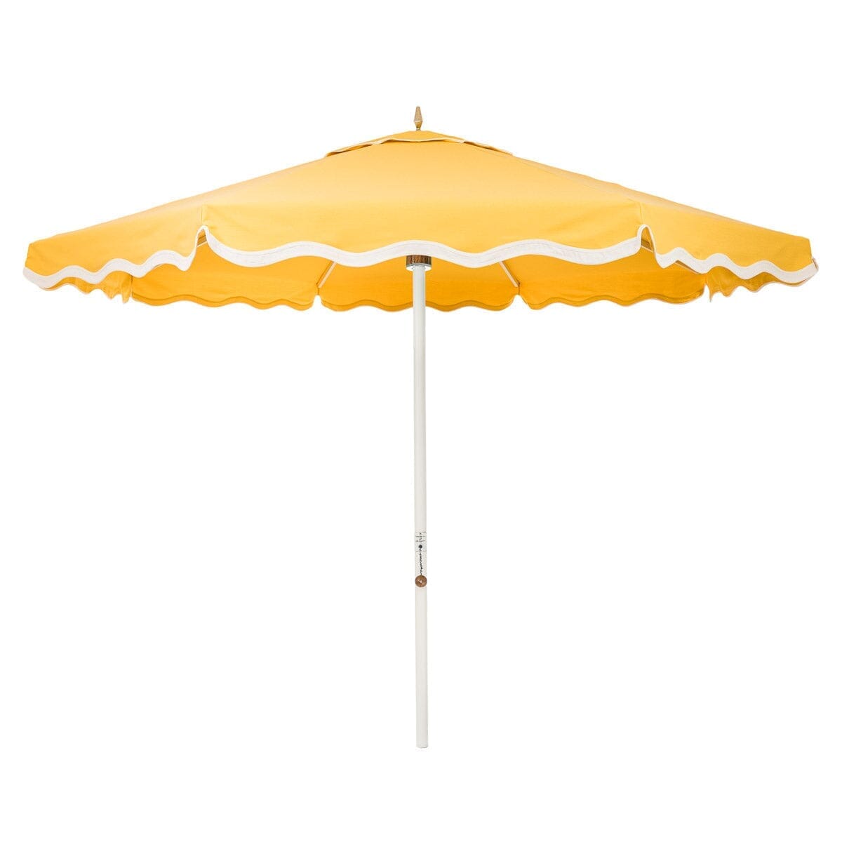 The Resort Market Umbrella in Rivie Mimosa | 8' Antique White Frame Bundle Business & Pleasure Co. 