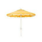 The Resort Market Umbrella in Rivie Mimosa | 8' Antique White Frame Bundle Business & Pleasure Co. 