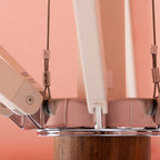 The Resort Market Umbrella in Rivie Pink | 10' Antique White Frame Bundle Business & Pleasure Co. 