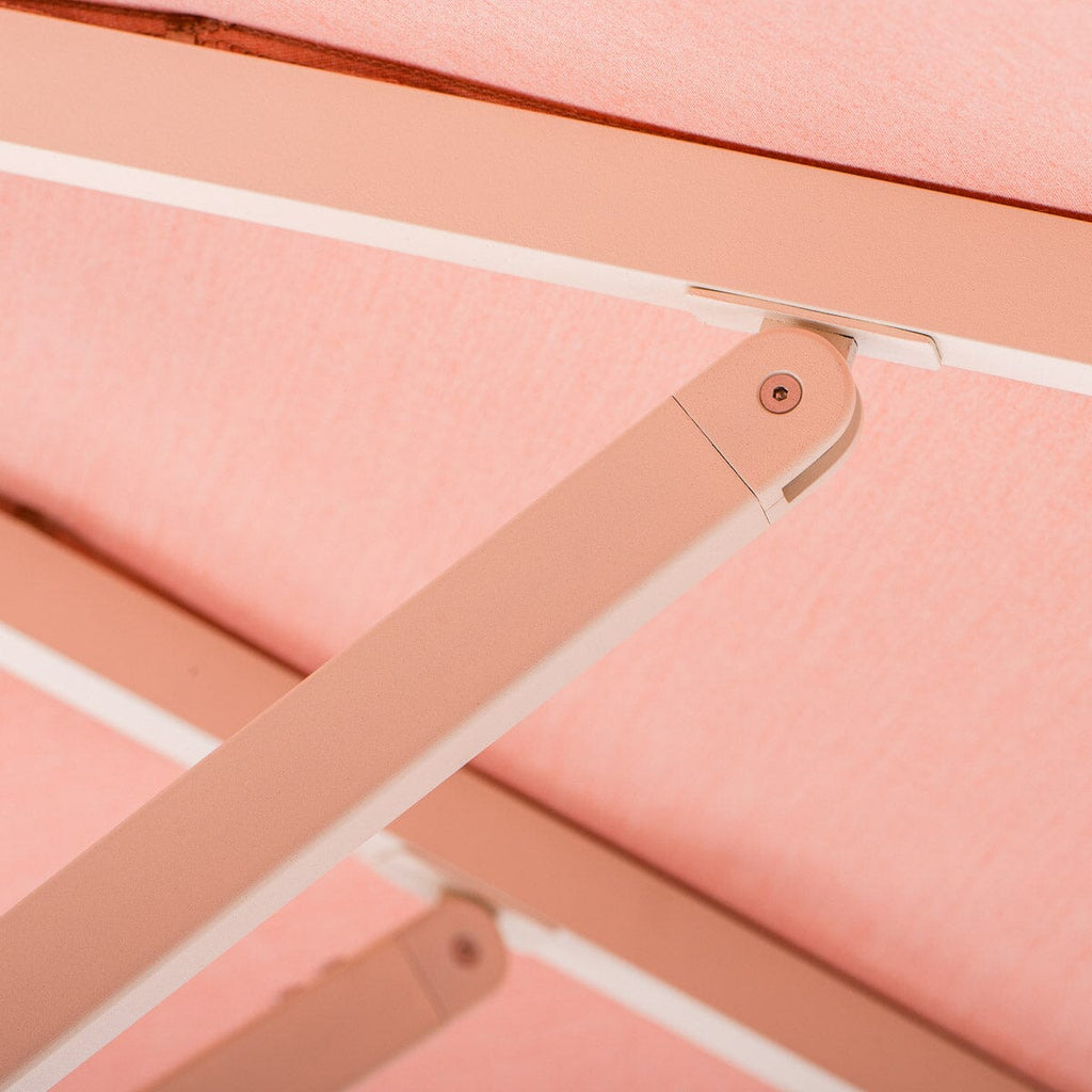 The Resort Market Umbrella in Rivie Pink | 12' Antique White Frame Bundle Business & Pleasure Co. 