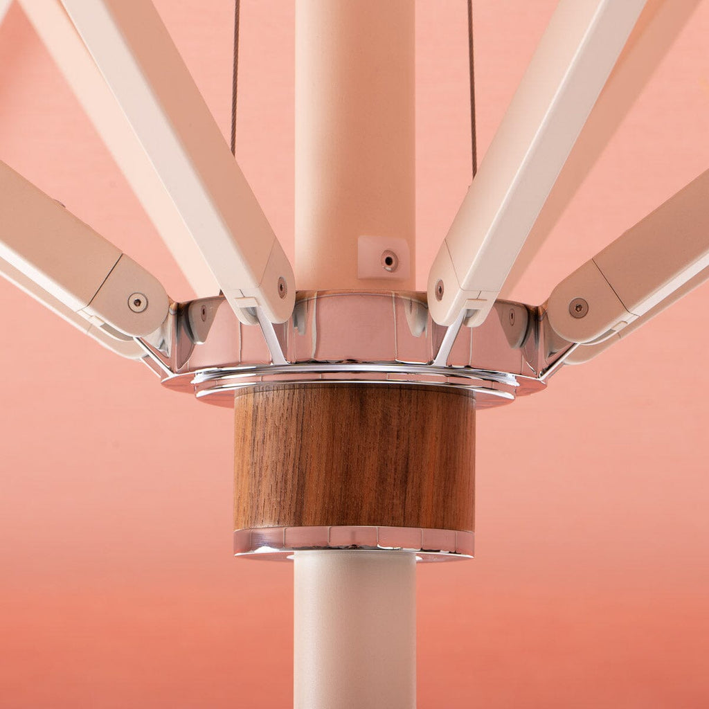 The Resort Market Umbrella in Rivie Pink | 12' Antique White Frame Bundle Business & Pleasure Co. 