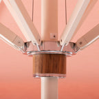 The Resort Market Umbrella in Rivie Pink | 12' Antique White Frame Bundle Business & Pleasure Co. 