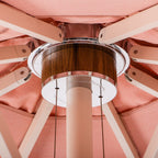 The Resort Market Umbrella in Rivie Pink | 12' Antique White Frame Bundle Business & Pleasure Co. 