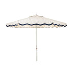 The Resort Market Umbrella in Rivie White | 10' Antique White Frame Bundle Business & Pleasure Co. 
