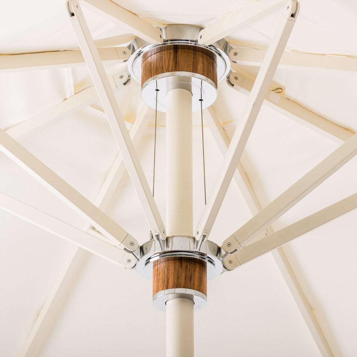 The Resort Market Umbrella in Rivie White | 10' Antique White Frame Bundle Business & Pleasure Co. 