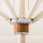 The Resort Market Umbrella in Rivie White | 10' Antique White Frame Bundle Business & Pleasure Co. 