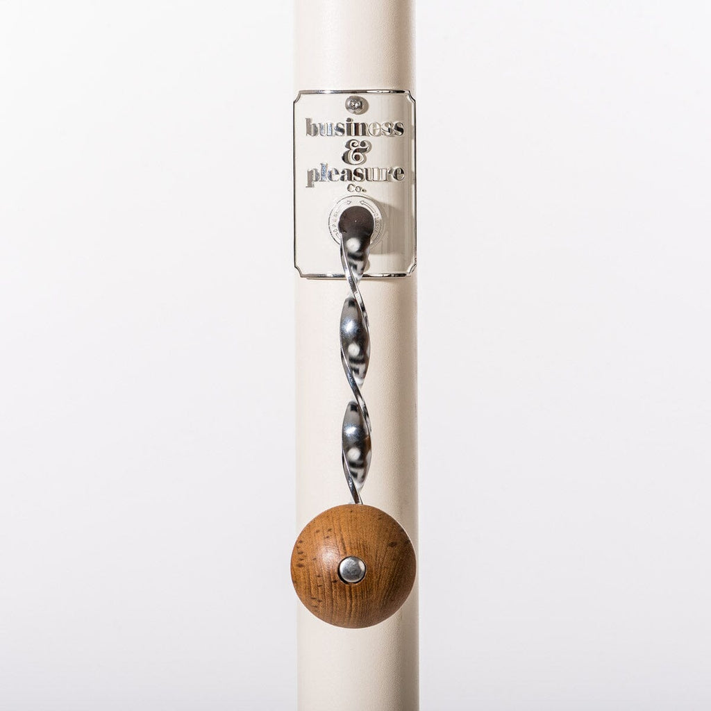 The Resort Market Umbrella in Rivie White | 10' Antique White Frame Bundle Business & Pleasure Co. 