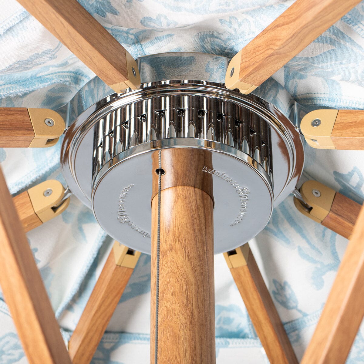 The Resort Market Umbrella in Sky Blue | 10' Transfer Teak Frame Resort Market Umbrella Business & Pleasure Co. 