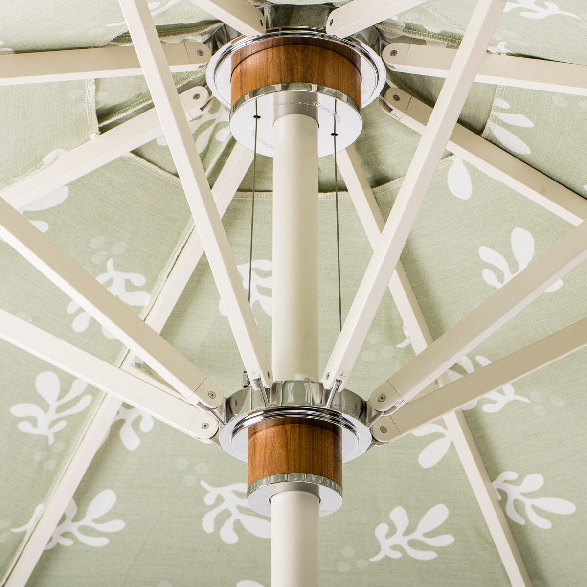 The Resort Market Umbrella in Sandstone | 12' Antique White Frame Bundle Business & Pleasure Co. 