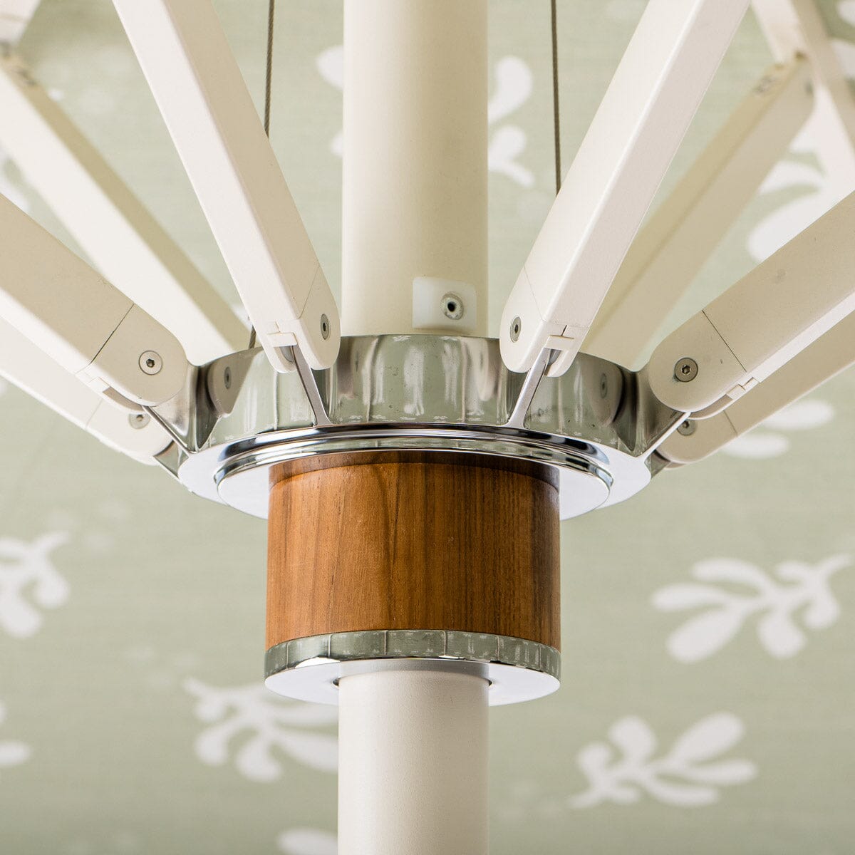The Resort Market Umbrella in Sandstone | 12' Antique White Frame Bundle Business & Pleasure Co. 