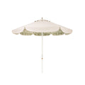 The Resort Market Umbrella in Sandstone | 8' Antique White Frame Bundle Business & Pleasure Co. 