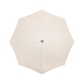 The Resort Market Umbrella in Sandstone | 8' Antique White Frame Bundle Business & Pleasure Co. 