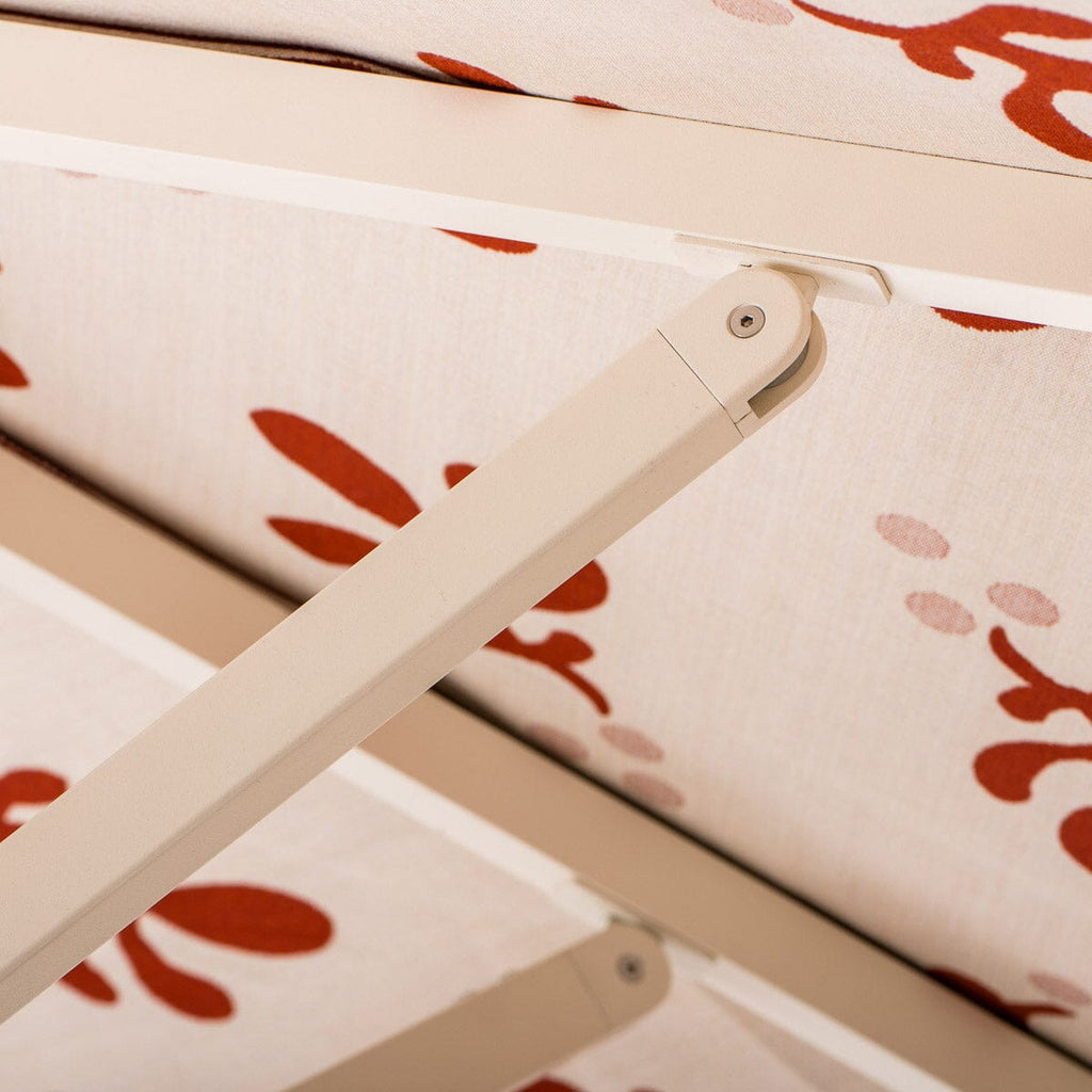 The Resort Market Umbrella in Casa Seaglass Terracotta Red | 12' Antique White Frame Bundle Business & Pleasure Co. 