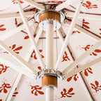 The Resort Market Umbrella in Casa Seaglass Terracotta Red | 12' Antique White Frame Bundle Business & Pleasure Co. 