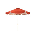 The Resort Market Umbrella in Casa Seaglass Terracotta Red | 8' Antique White Frame Bundle Business & Pleasure Co. 