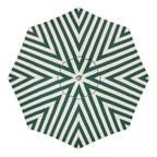 Resort Market Octagon Umbrella in Terry Green Stripe | 10' Antique White Frame Resort Market Bundle Business & Pleasure Co. 