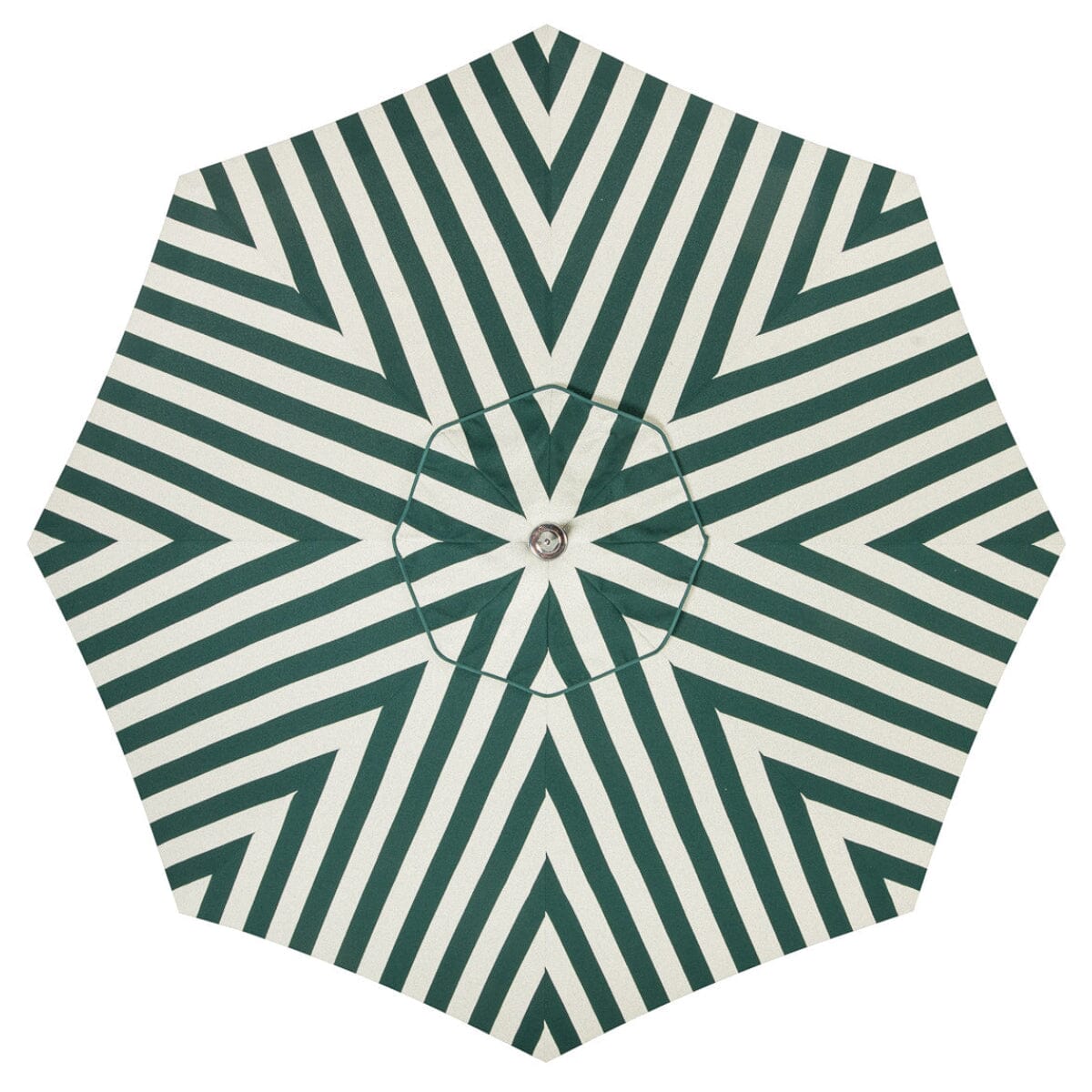 The Resort Market Umbrella - Octagon - Canopy - Terry Green Stripe Resort Market Umbrella Canopy Business & Pleasure Co. 12' 