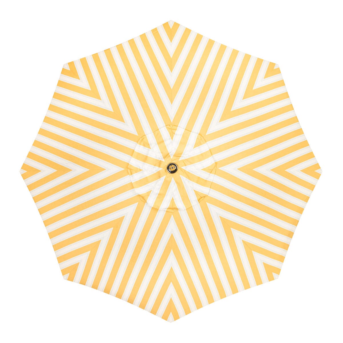 The Resort Market Umbrella in Tuuli Stripe Yellow | 10' Antique White Frame Bundle Business & Pleasure Co. 