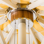 The Resort Market Umbrella in Tuuli Stripe Yellow | 10' Antique White Frame Bundle Business & Pleasure Co. 