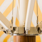 The Resort Market Umbrella in Tuuli Stripe Yellow | 10' Antique White Frame Bundle Business & Pleasure Co. 