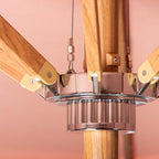 The Resort Market Umbrella in Rivie Pink | 10' Transfer Teak Frame Resort Market Umbrella Business & Pleasure Co. 
