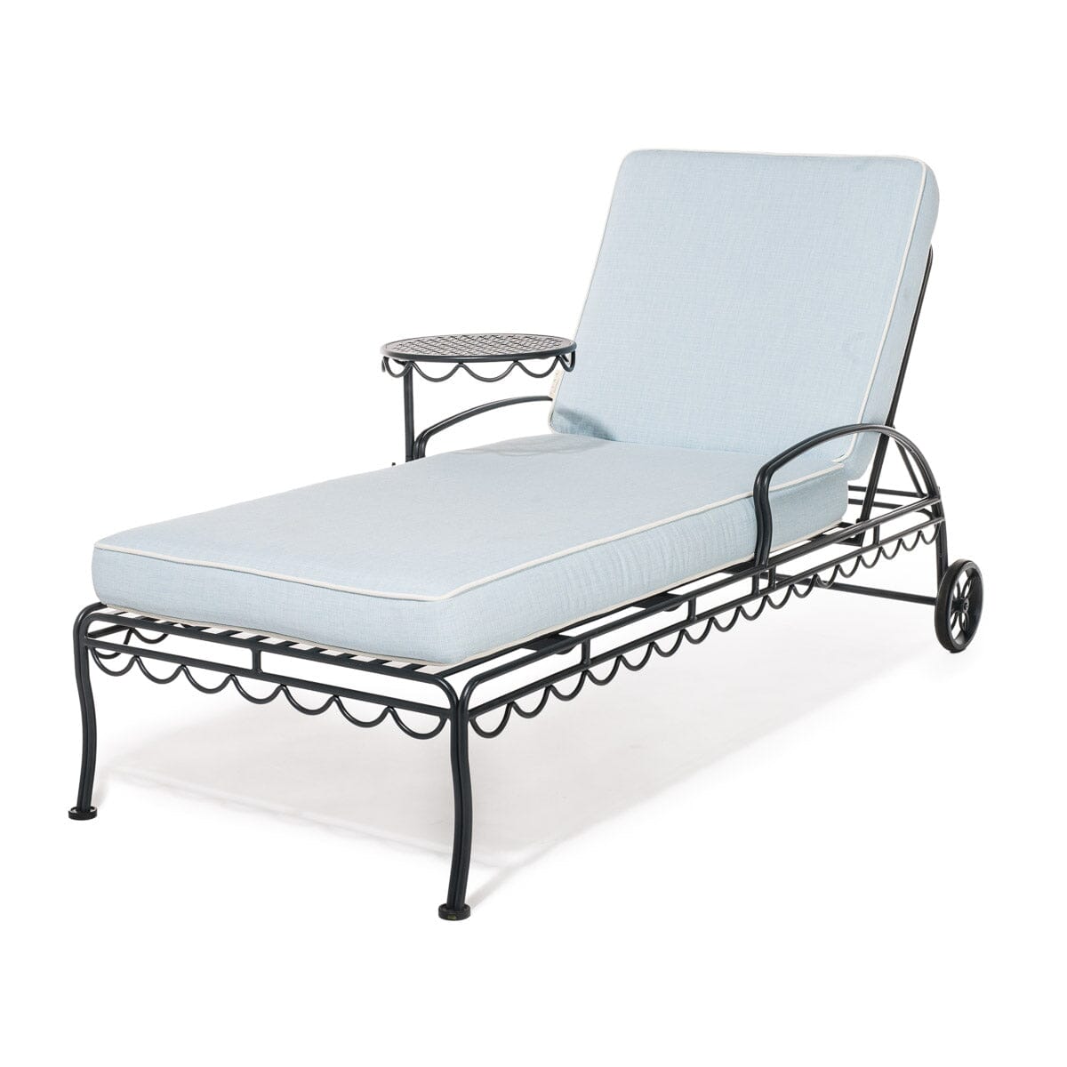 The Al Fresco Sun Lounger in Powder Blue | Vintage Black Frame Bundle Business & Pleasure Co. 