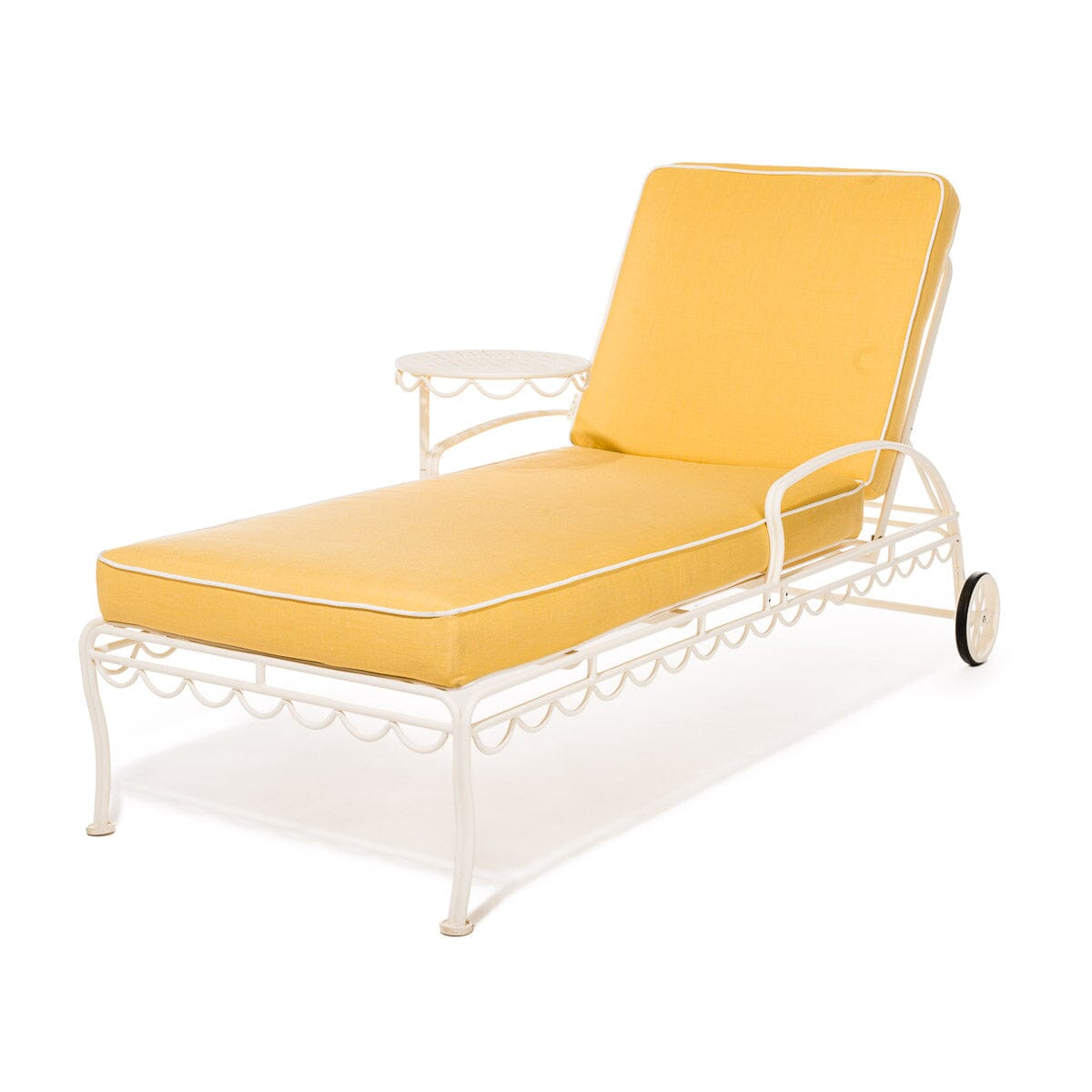 The Al Fresco Sun Lounger in Sunbleached Yellow | Antique White Frame Bundle Business & Pleasure Co. 