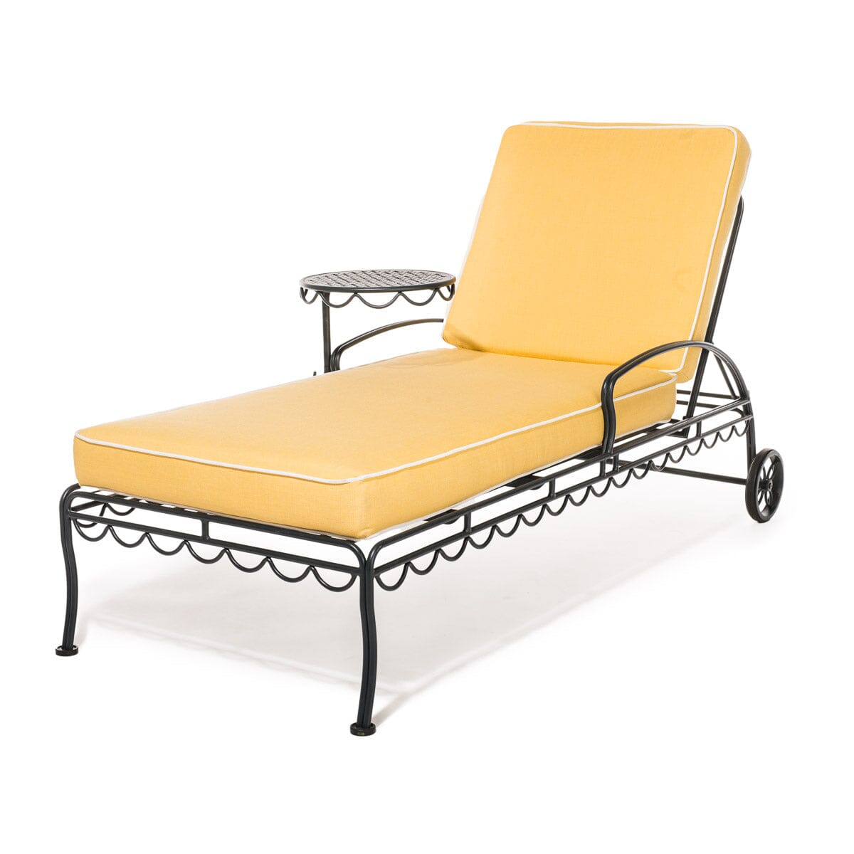 The Al Fresco Sun Lounger in Sunbleached Yellow | Vintage Black Frame Bundle Business & Pleasure Co. 