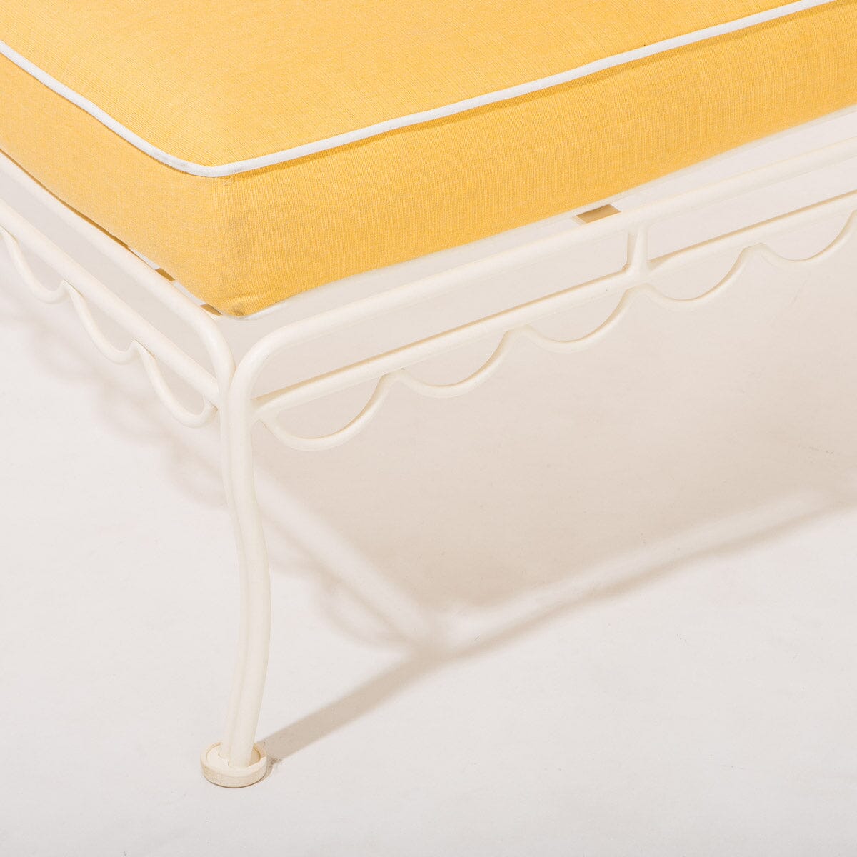 The Al Fresco Sun Lounger in Sunbleached Yellow | Antique White Frame Bundle Business & Pleasure Co. 