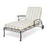 Swatch for The Al Fresco Sun Lounger in Tuuli Stripe Blue | Vintage Black Frame