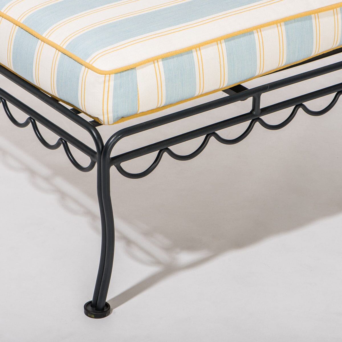 The Al Fresco Sun Lounger in Tuuli Stripe Blue | Vintage Black Frame Bundle Business & Pleasure Co. 