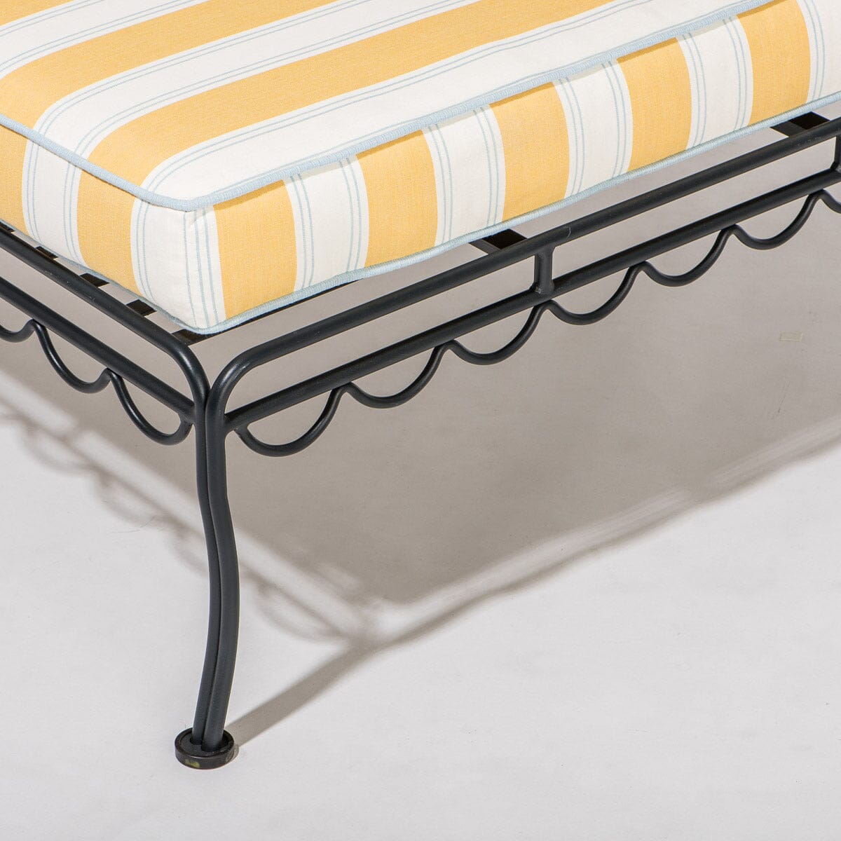 The Al Fresco Sun Lounger in Tuuli Stripe Yellow | Vintage Black Frame Bundle Business & Pleasure Co. 