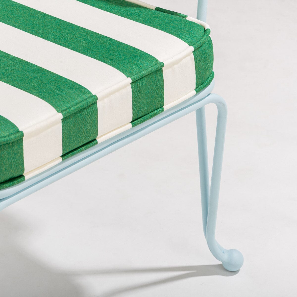 The Waterhouse Dining Chair in Crew Canyon Green Stripe | Powder Blue Frame Bundle Business & Pleasure Co. 