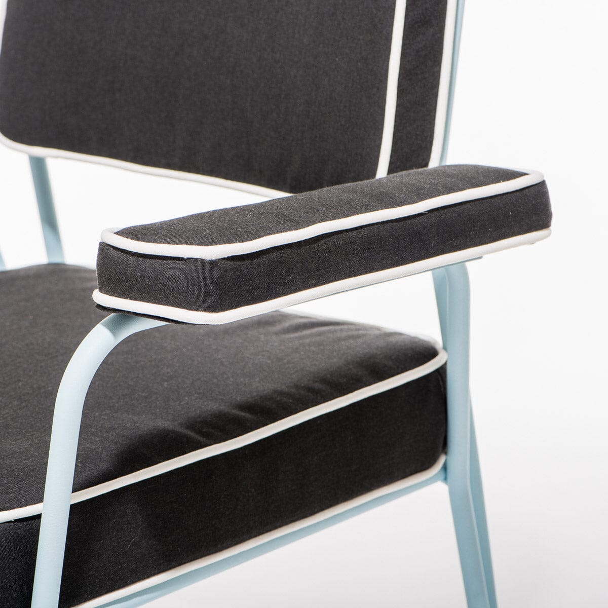 The Waterhouse Dining Chair in Rivie Black | Powder Blue Frame Bundle Business & Pleasure Co. 