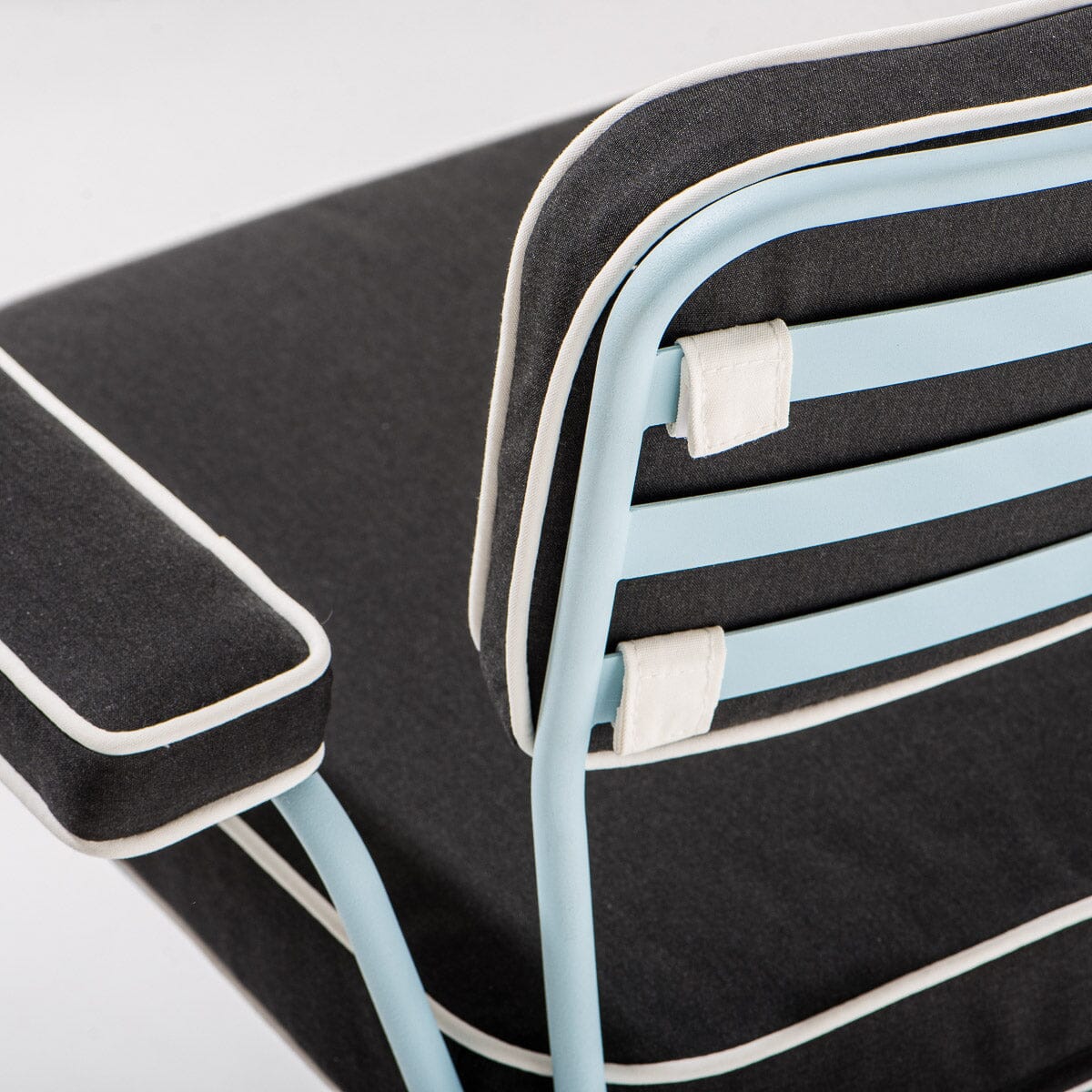 The Waterhouse Dining Chair in Rivie Black | Powder Blue Frame Bundle Business & Pleasure Co. 