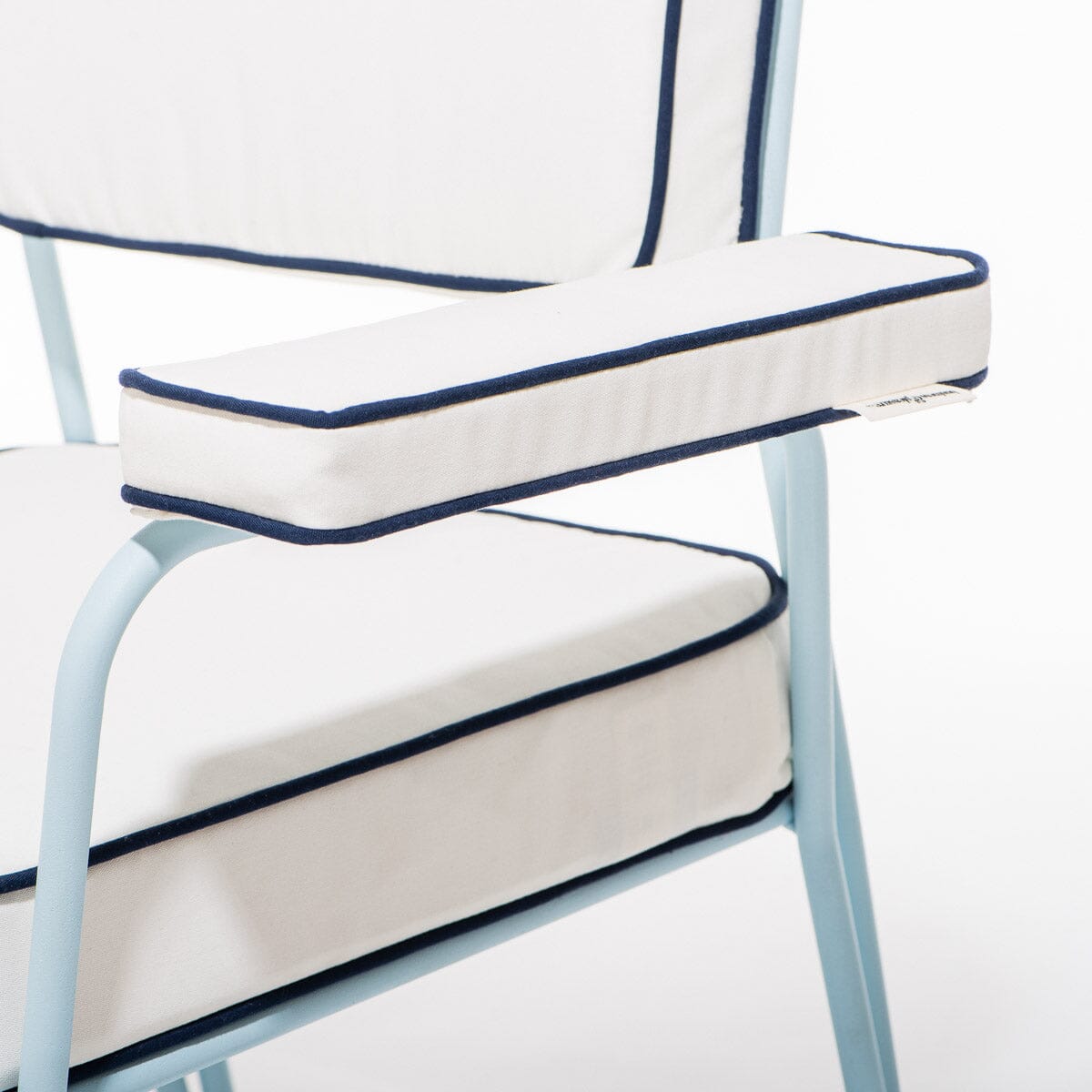 The Waterhouse Dining Chair in Rivie White | Powder Blue Frame Bundle Business & Pleasure Co. 