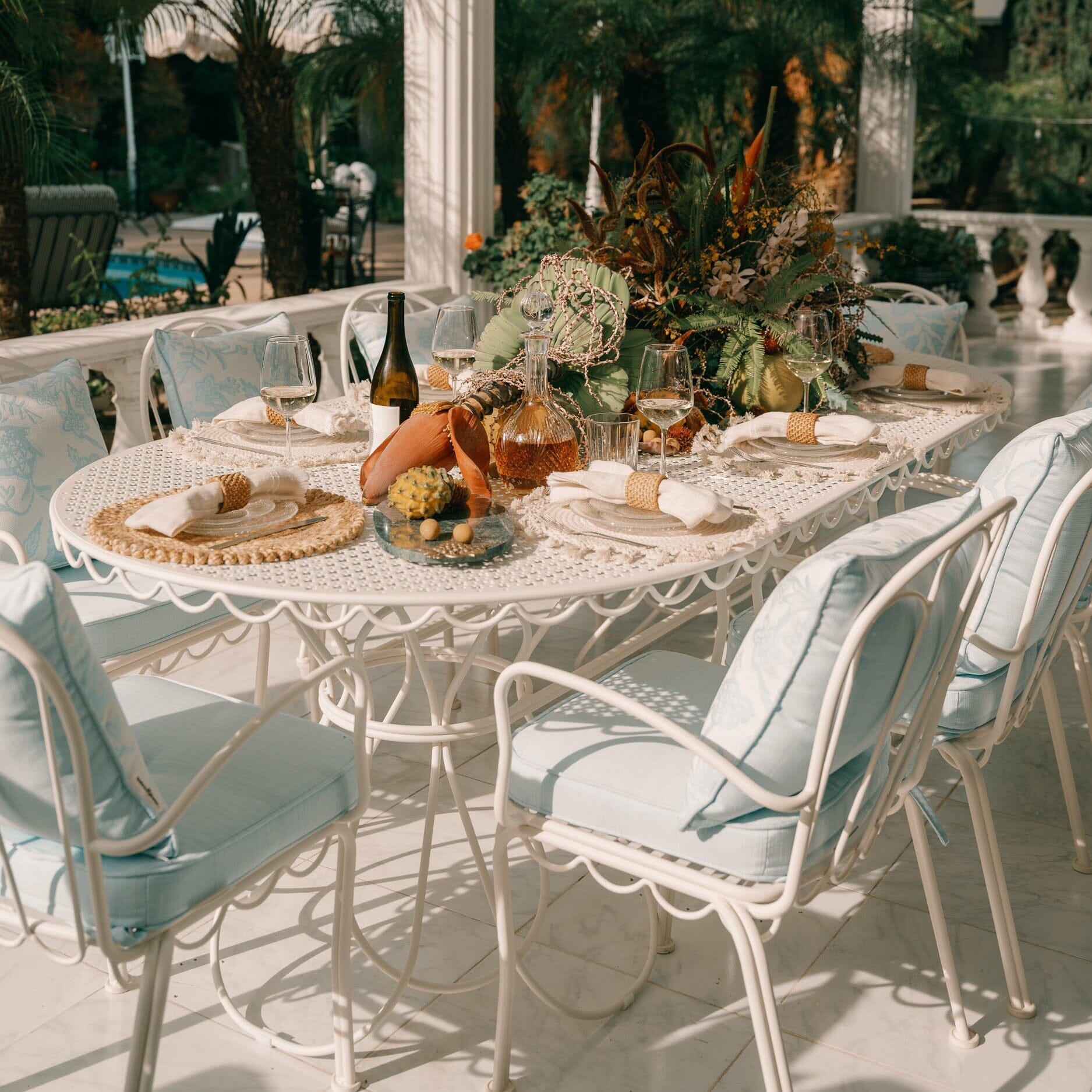 Product image of The Al Fresco Oval Dining Table - Antique White Al Fresco Dining Table Business & Pleasure Co. 