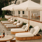 Daisy Sun Lounger Kit - Teakwood & Boucle Antique White Daisy Sun Lounger Kit Business & Pleasure Co. 